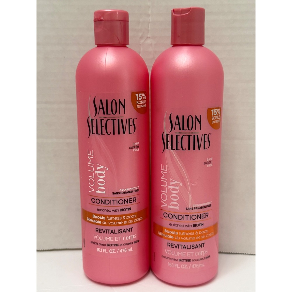 Salon Selectives Volume Body Conditioner Biotin Sulfate Free 16.1oz 2 Pack